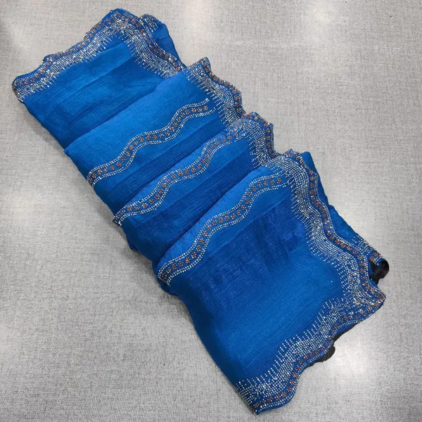 Fendy chiffon saree with full Stone work | SR230